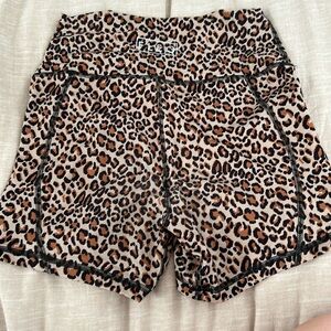 Fleo leopard athletic shorts